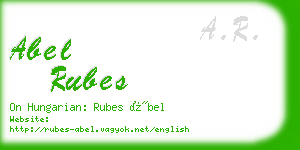 abel rubes business card